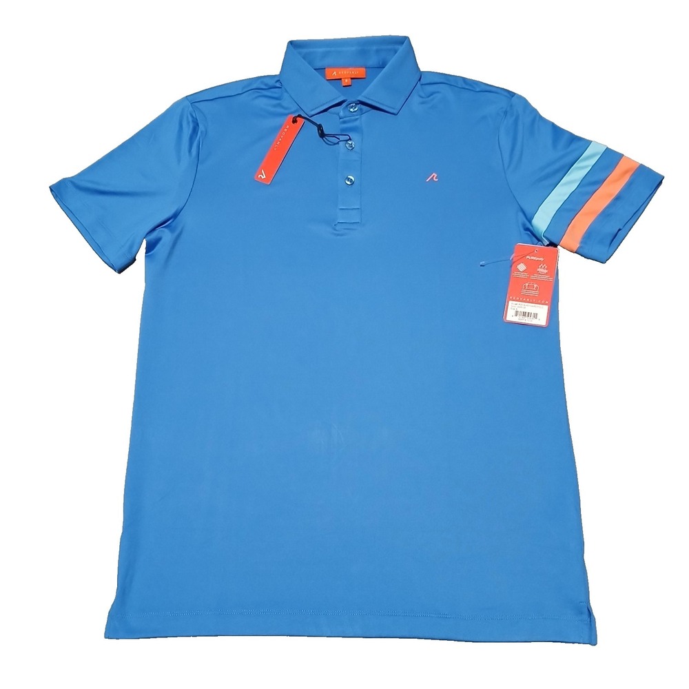 Redvanly Heyward Mens Golf Polo Shirt Marine Blue Stretch Short Sleeve‎ Small